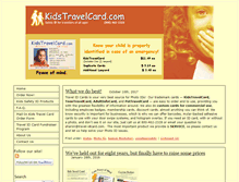 Tablet Screenshot of kidstravelcard.com